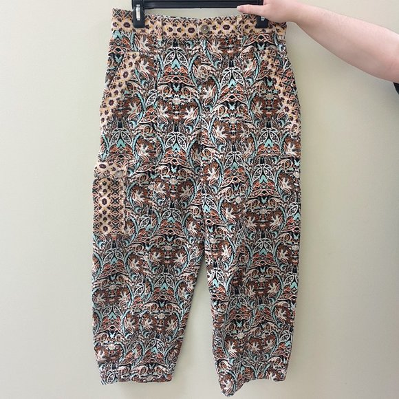 Anthropologie Velvet Pant Boho Printed Cargo Pant (10/M) - Picture 1 of 8